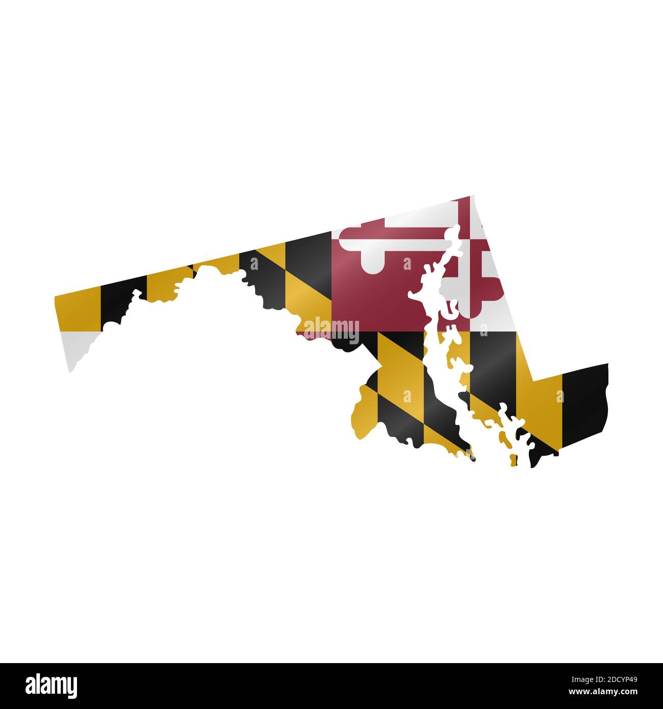 Detailed waving flag map of Maryland. map with masked flag Stock Photo ...