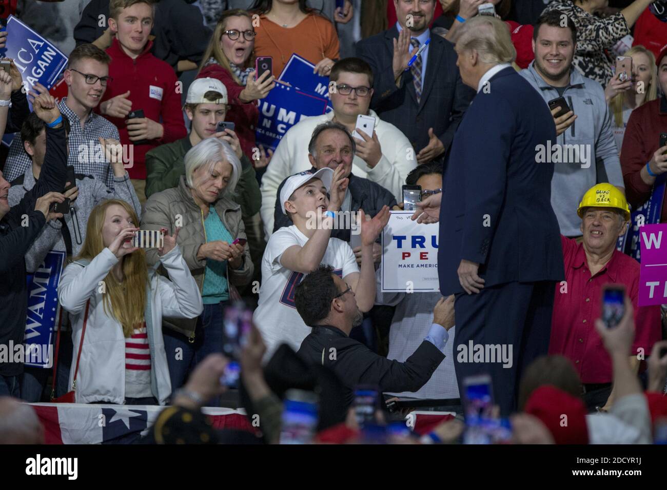 Trump Rally Pen United States President Donald J. Trump tosses a pen after signing a ...