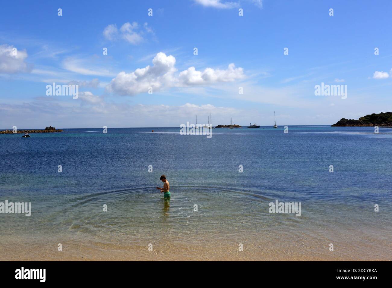 Porthcressa beach, Hugh Town, St Mary's, Isles of Scilly, UK Stock Photo
