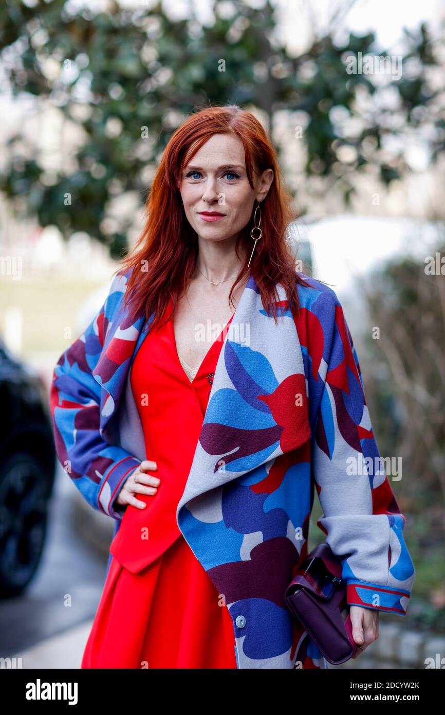 Street style, Audrey Fleurot arriving at Leonard Fall-Winter 2018-2019 show  held at pavillon Ledoyen, in Paris, France, on March 5th, 2018. Photo by  Marie-Paola Bertrand-Hillion/ABACAPRESS.COM Stock Photo - Alamy