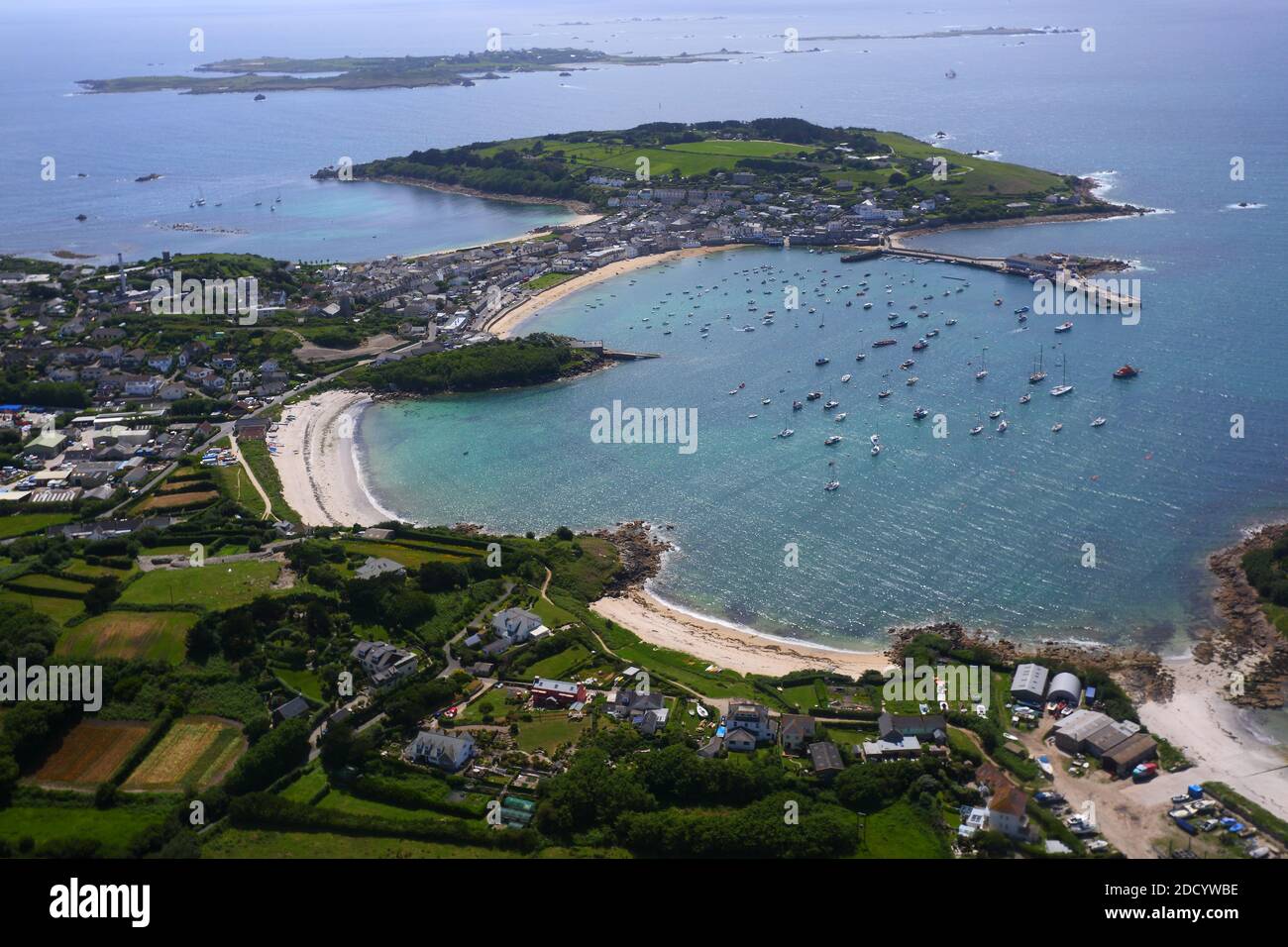 GREAT BRITAIN /Isles of Scilly/ St Mary’s and St Agnes in the background . Stock Photo