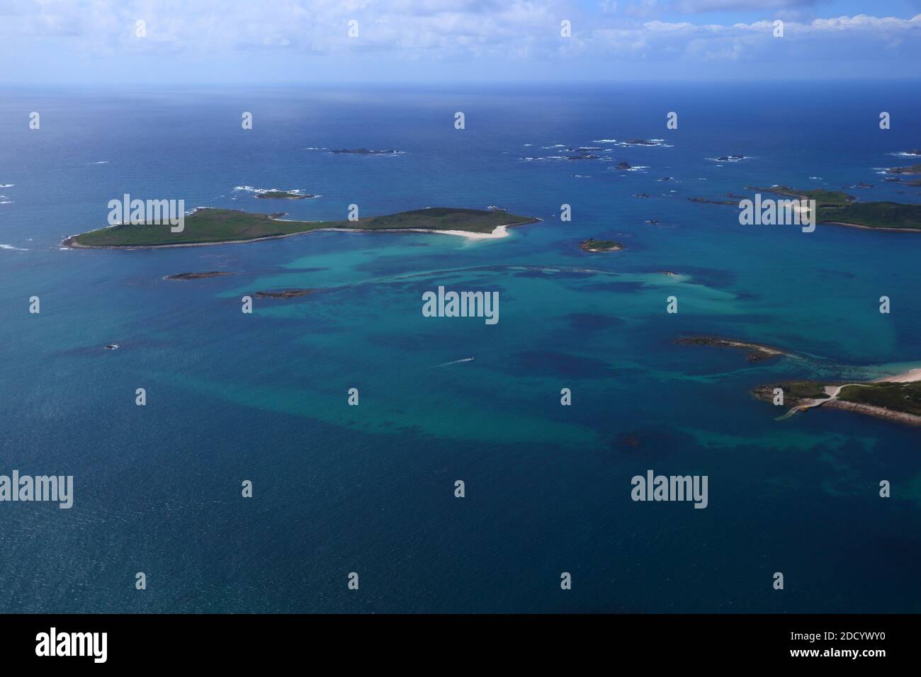 UK, England, Aerial view of the Isles of Scilly Stock Photo