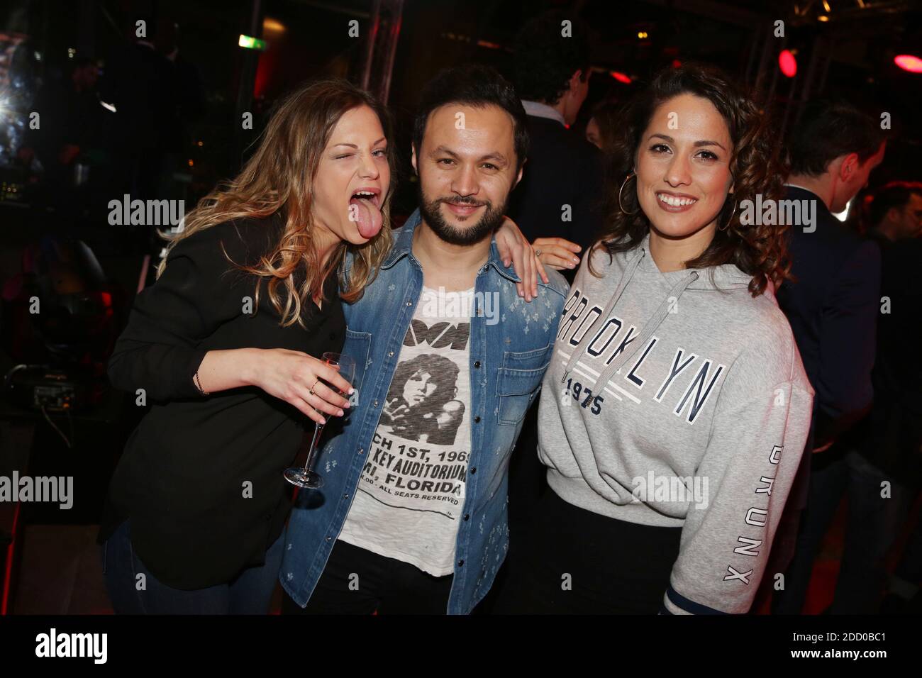 Ambre Godillon, Karim Benali and Charlotte Namura attending France 98 Coca Cola Party at Le Georges in Paris, France, on March 20, 2018. Photo by Jerome Domine/ABACAPRESS.COM Stock Photo