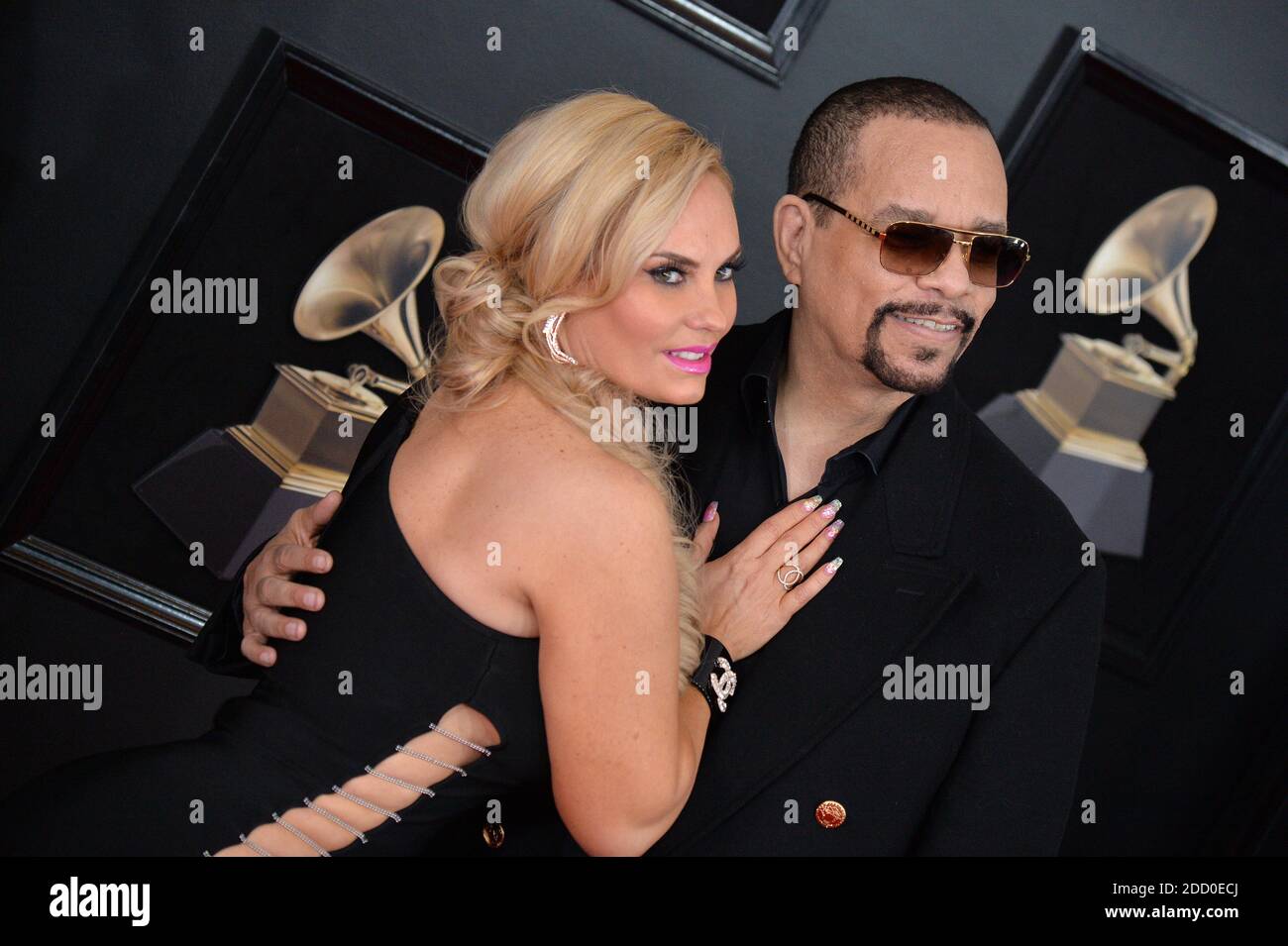 IceT and Coco Austin attend the 60th Annual GRAMMY Awards at Madison Square Garden on January