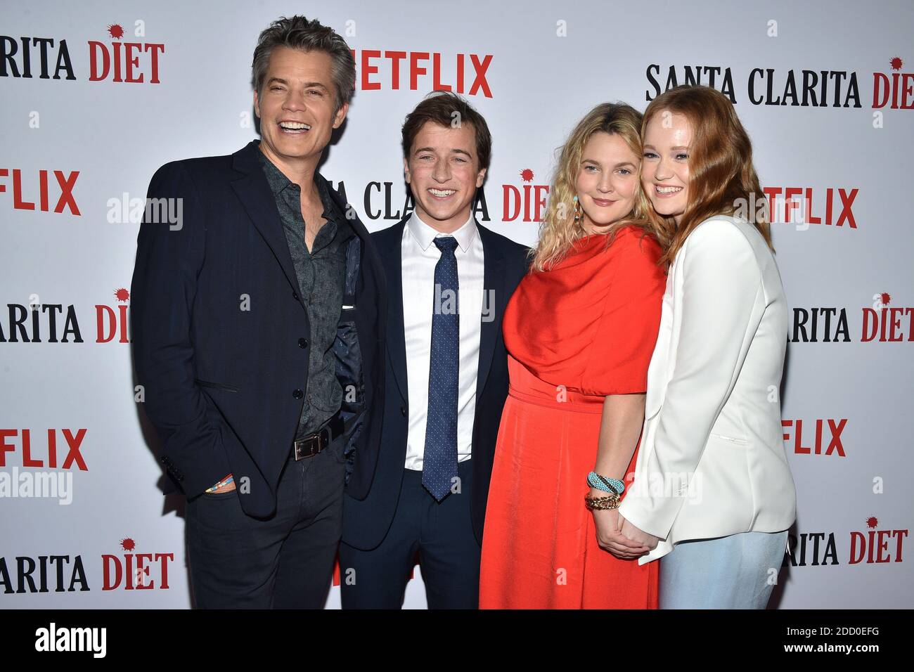 Skyler Gisondo, Liv Hewson, Drew Barrymore and Timothy Olyphant attend