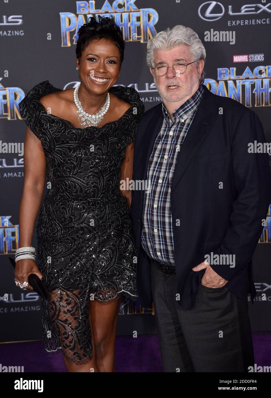 Mellody Hobson and George Lucas attend the premiere of Disney and