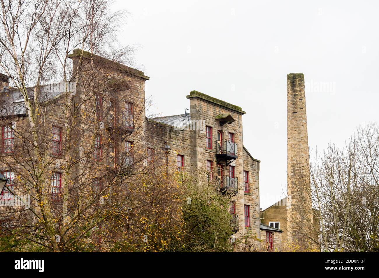 Old textile or cotton mill converted into apartments, in Skipton, North