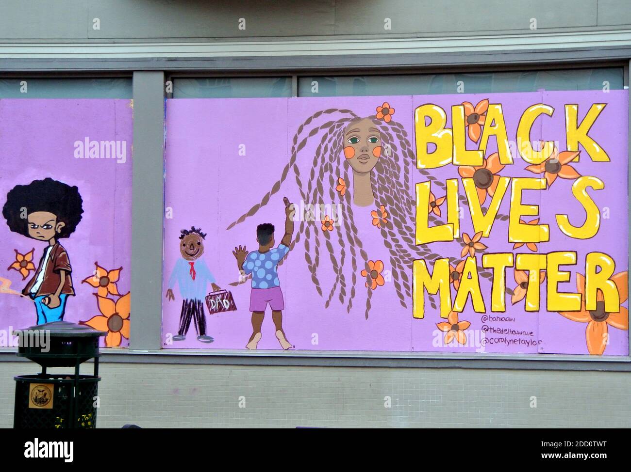 painting of Black Lives Matter protest  wall art in San Louis Obispo California in november 2020 Stock Photo