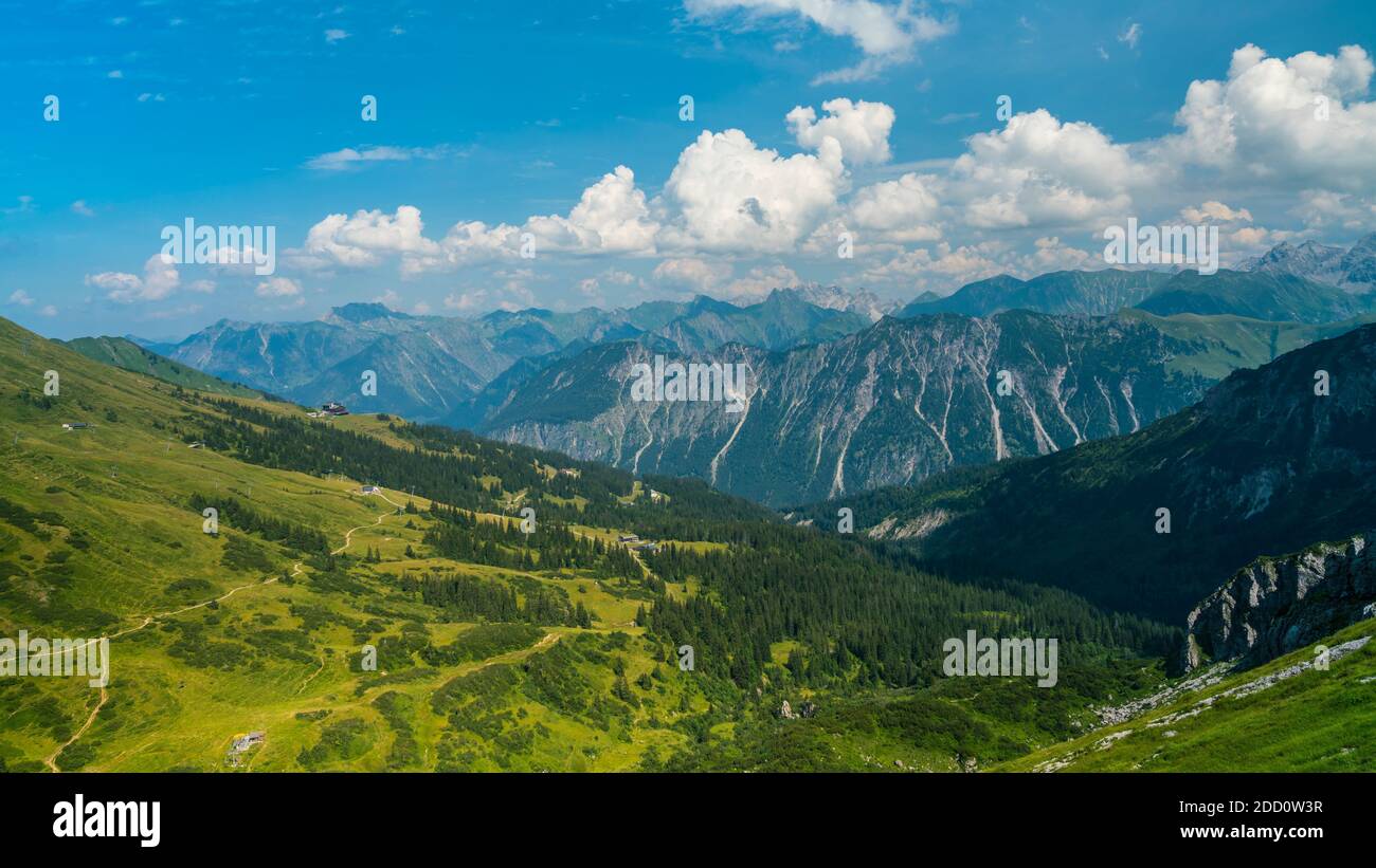Austria, Kleinwalsertal, Beautiful green untouched nature landscape of ...