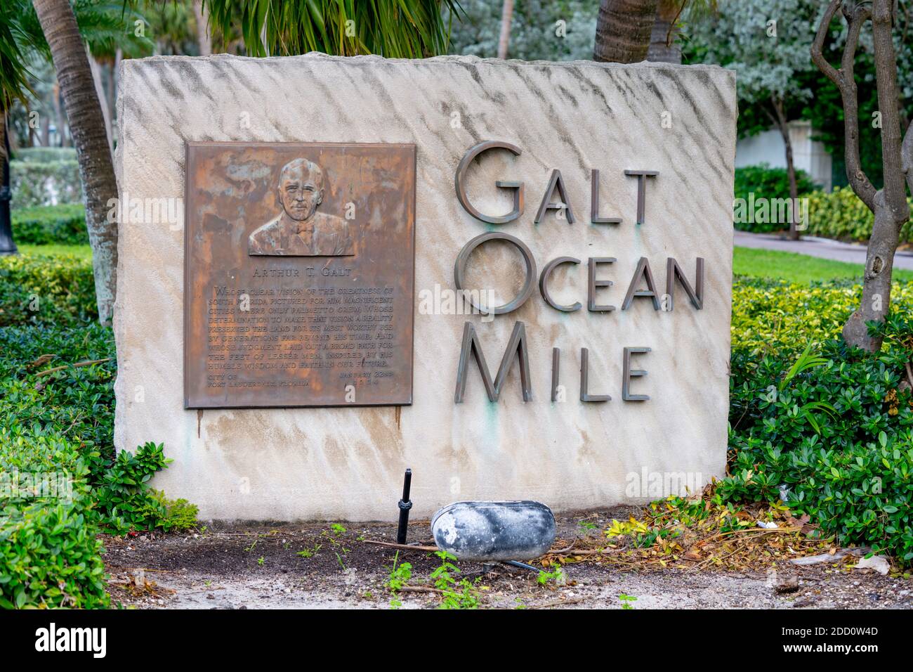Landmark sign at Galt Ocean Mile Fort Lauderdale FL Stock Photo