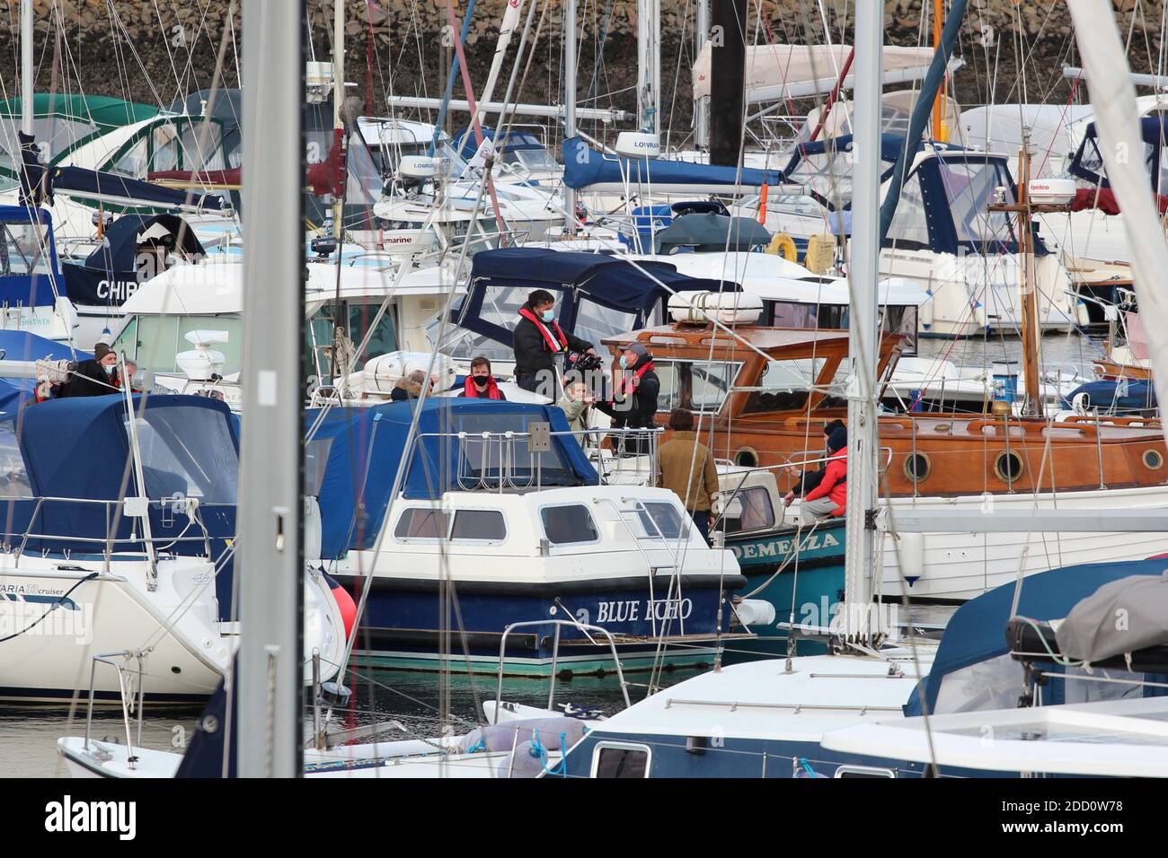 Conwy, Wales. Monday 23 November 2020, Michelle Keegan wraps up before ...