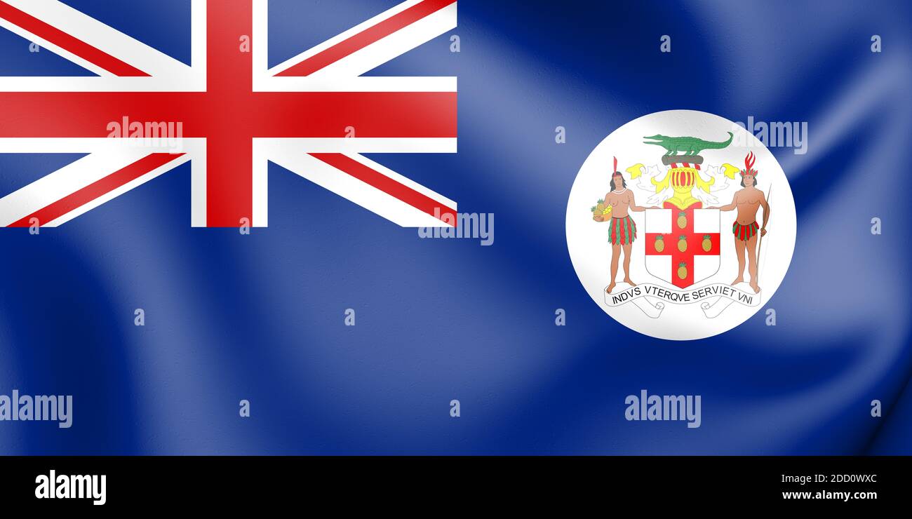 3D Flag of Jamaica (19571962). 3D Illustration Stock Photo Alamy