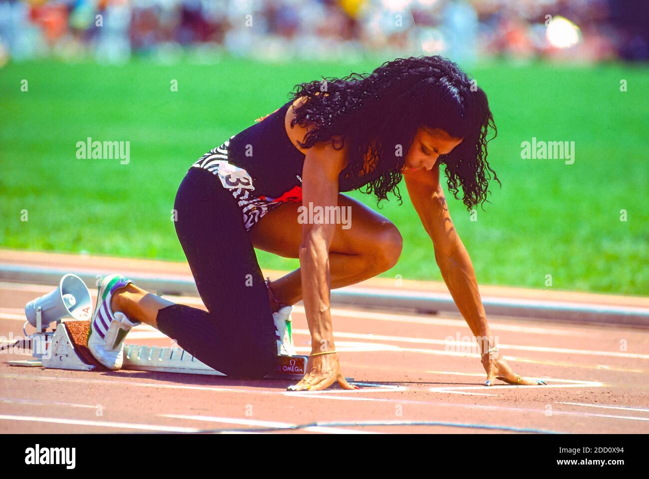 Florence Griffith Joyner competing in the 200m at the 1988 U.S. Olympic