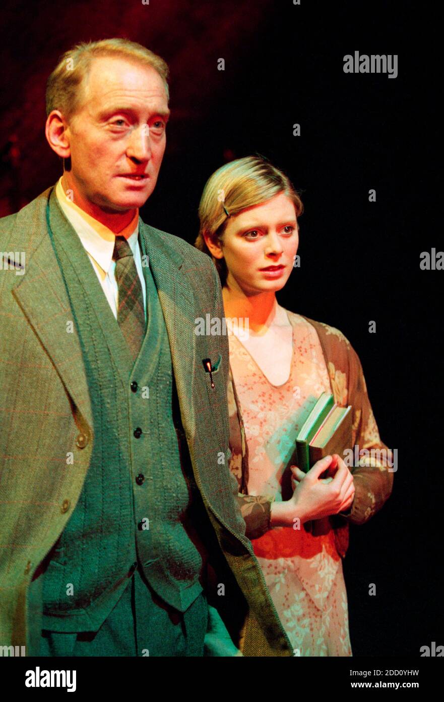 Charles Dance (Halder), Emilia Fox (Anne) in GOOD by C P Taylor at the Donmar Warehouse, London WC2  23/03/1999  design: Christopher Oram  lighting: Hartley T A Kemp  director: Michael Grandage Stock Photo