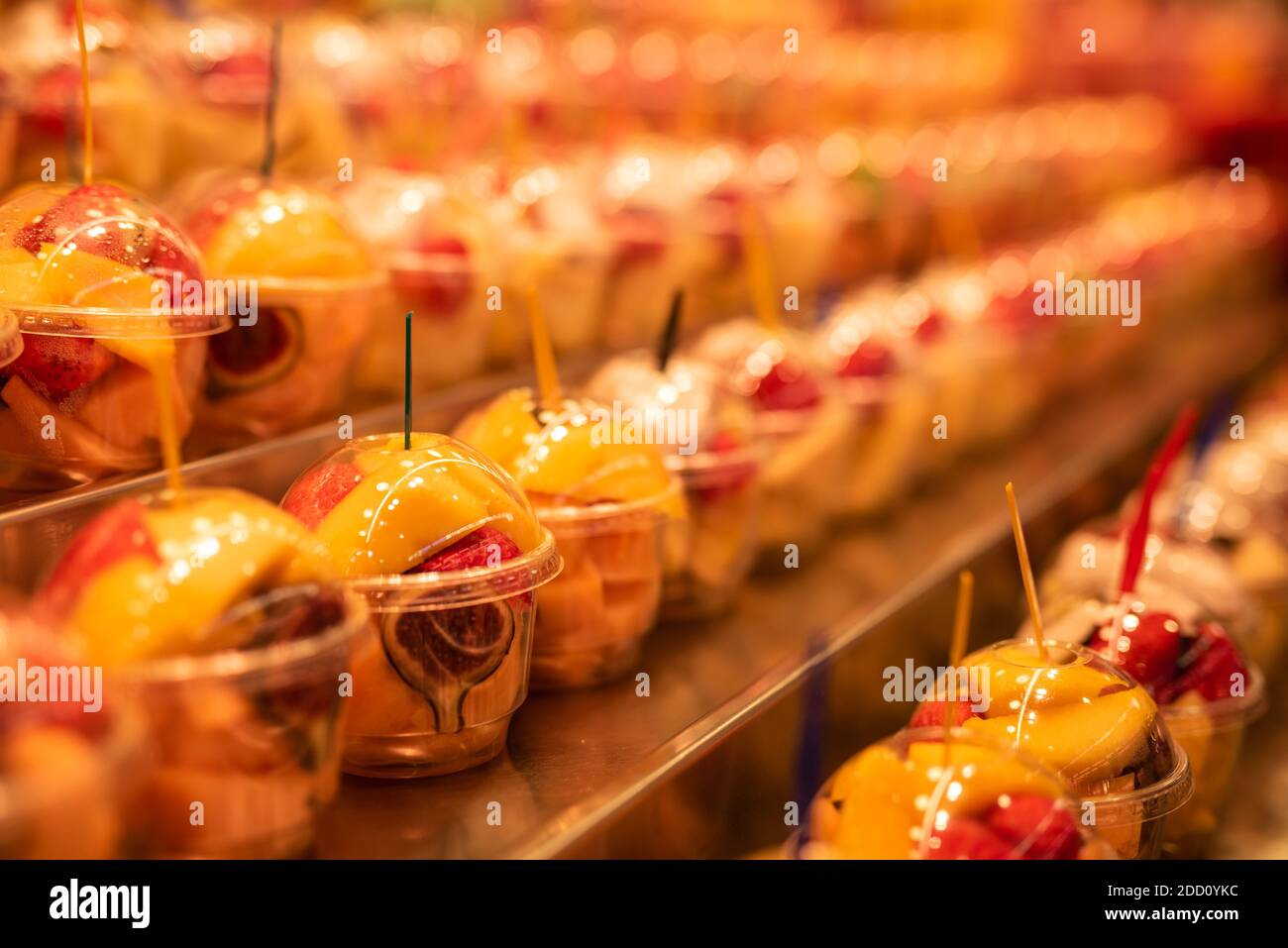 Slice fruit cup on street market Stock Photo Alamy