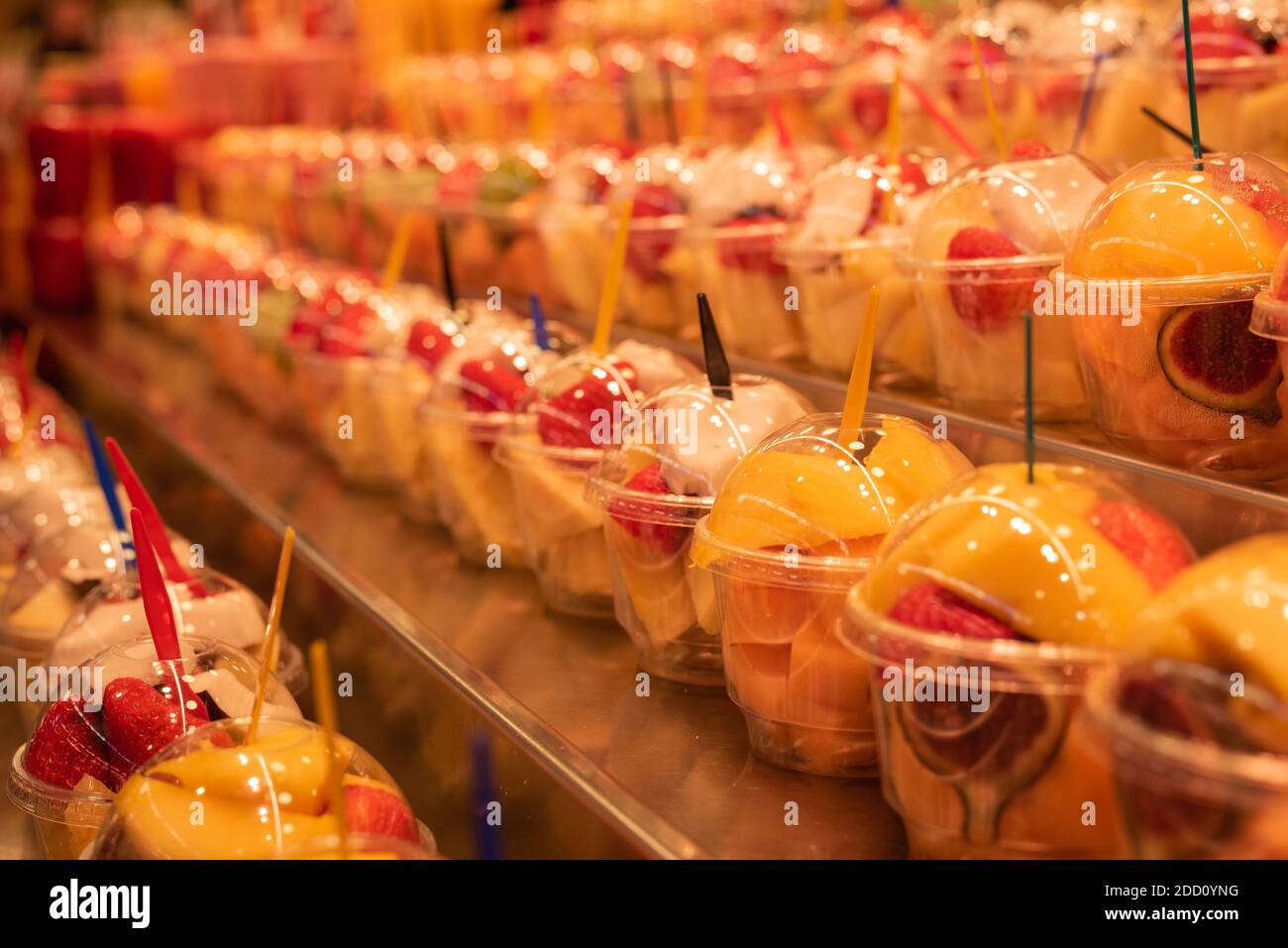 Slice fruit cup on street market Stock Photo Alamy