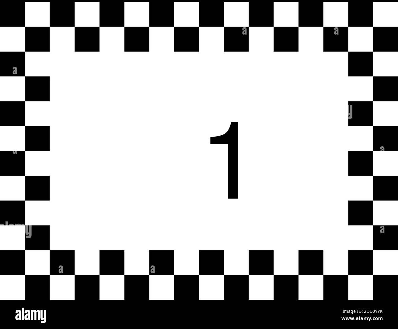 A start numbers a back and white checkered pattern and white rectangle ...