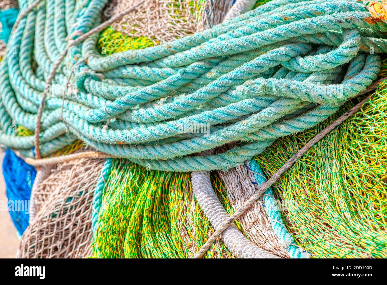 Boat Rope Net Fishing nets and rops on the boat Stock Photo - Alamy