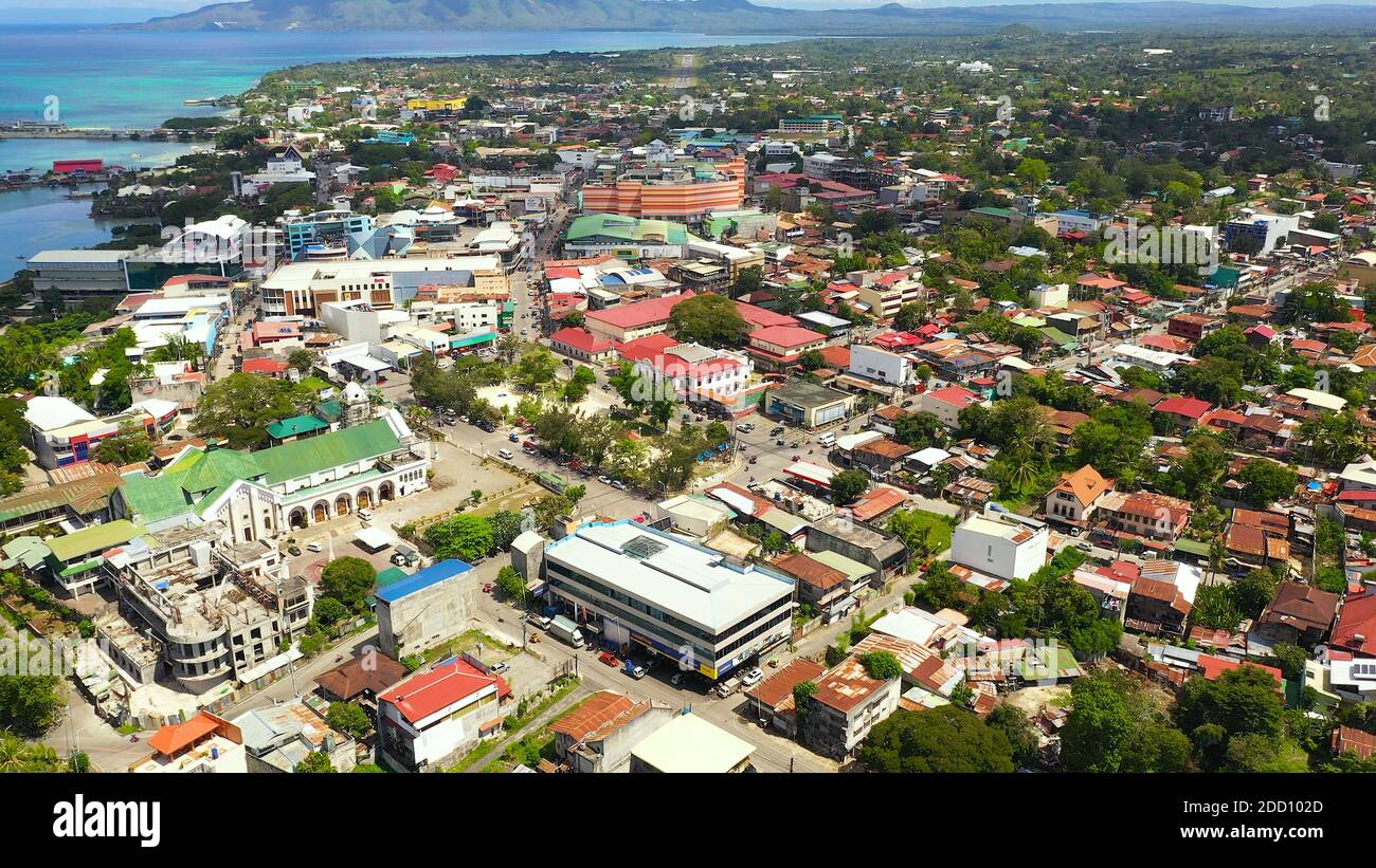 City of Tagbilaran is close to the sea, with a dense development and