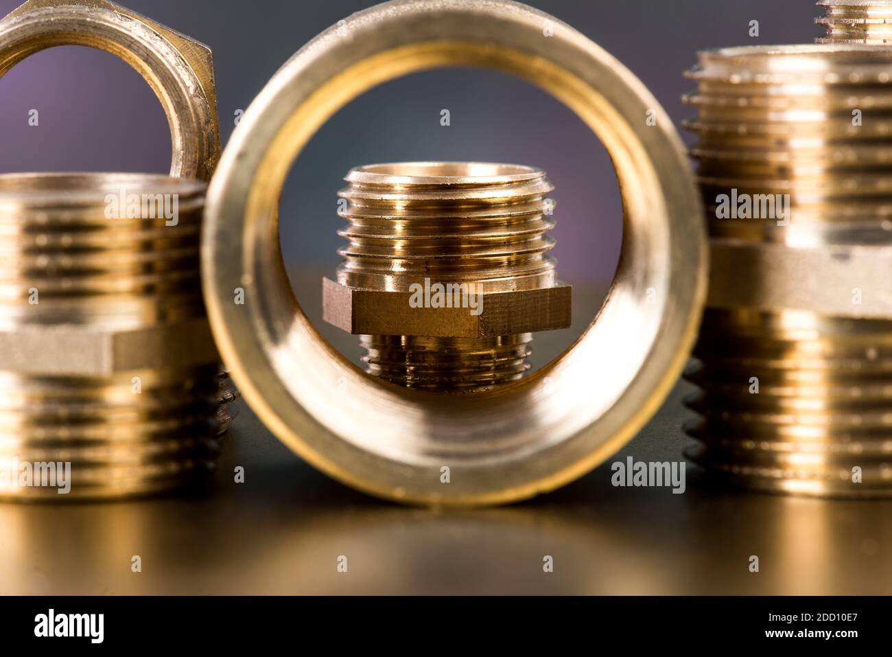 Set of Brass Fittings For Water And Gas Installation Stock Photo Alamy