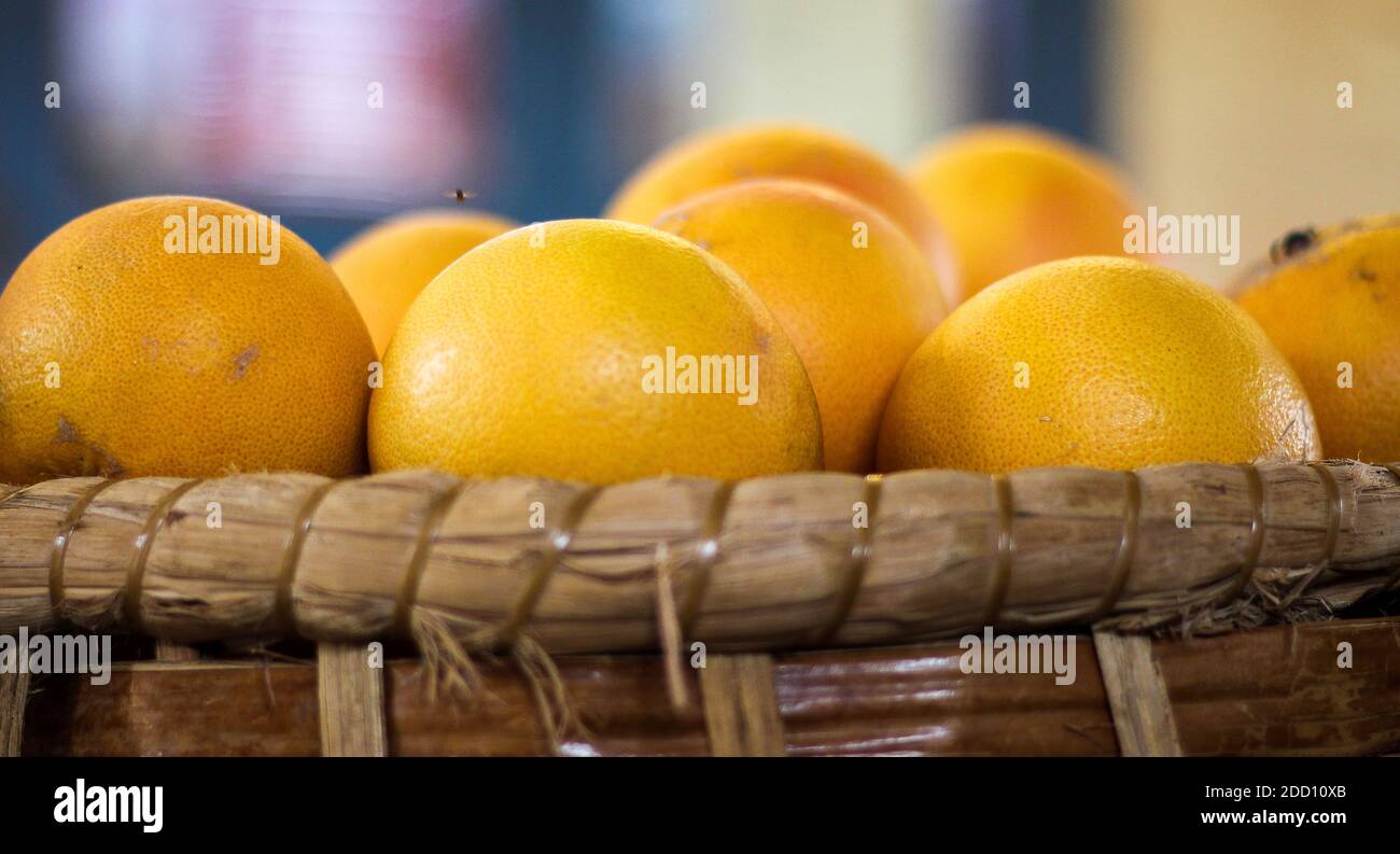 Grapefruits in a bag Stock Photo