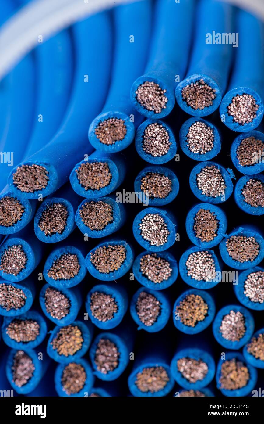 Bundle of electrical copper cable Stock Photo Alamy