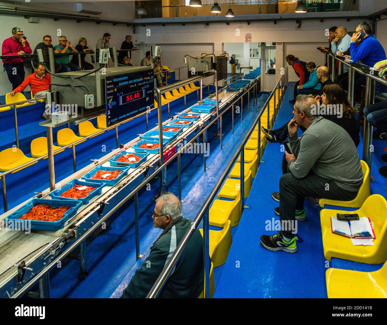 Catalan fish auction in Palamós, Spain Stock Photo