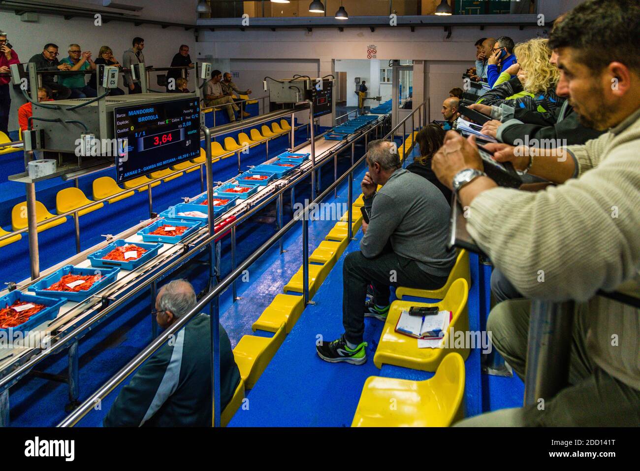 Catalan fish auction in Palamós, Spain Stock Photo