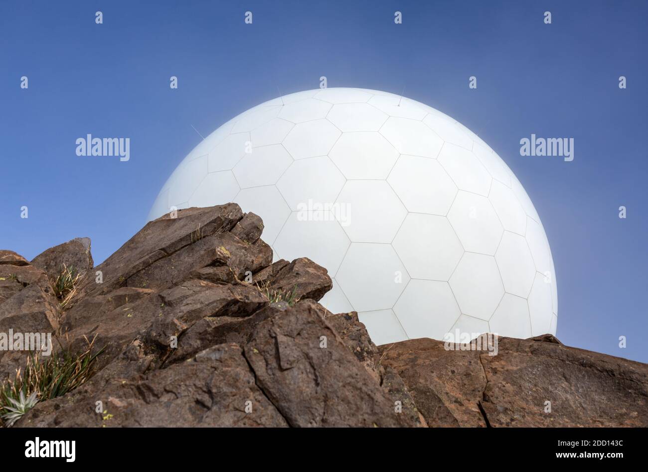 Dome of the observatory at Pico do Arieriro in Madeira Stock Photo