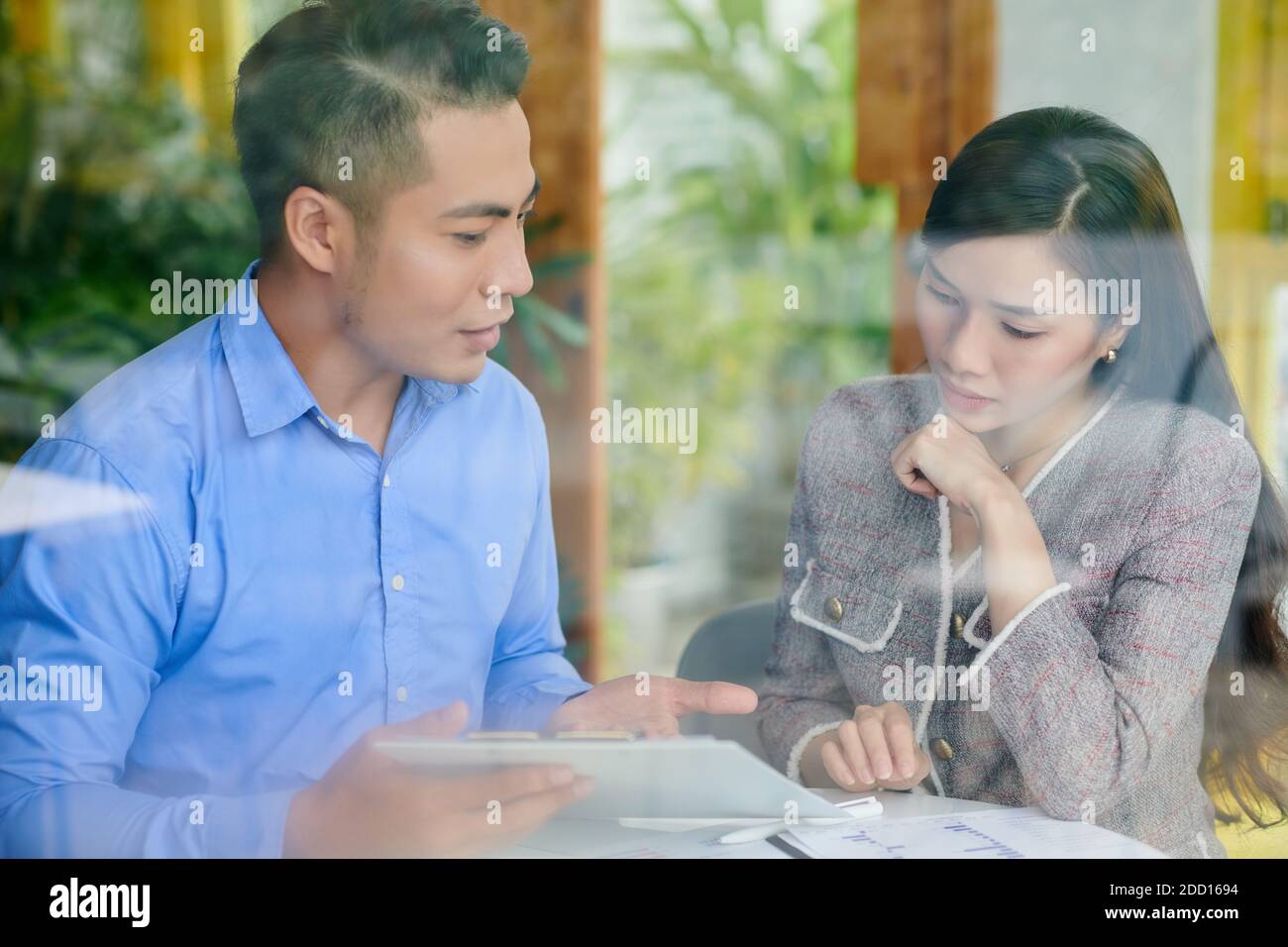 Business meeting in cafe Stock Photo