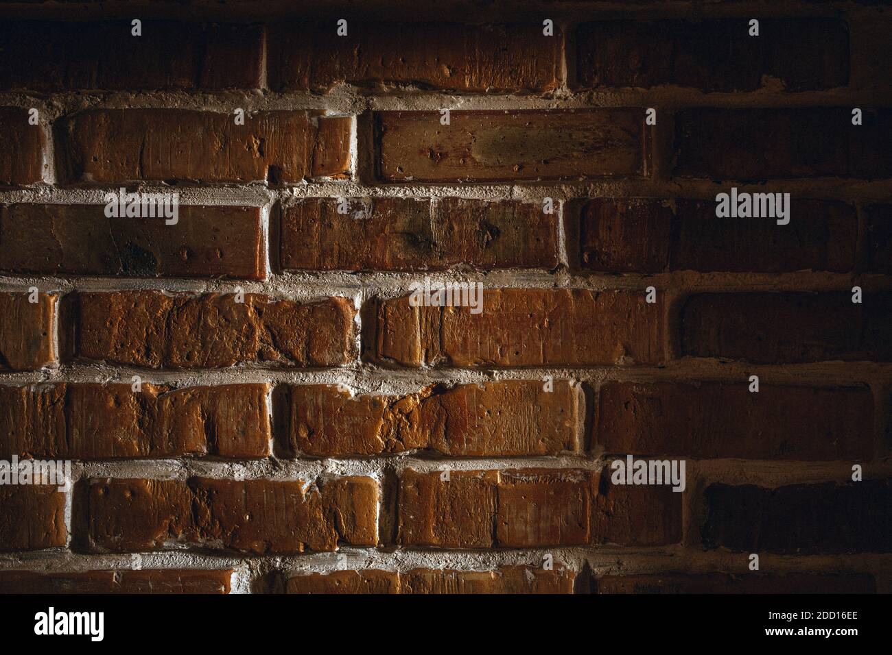 Dark old brick wall texture background Stock Photo
