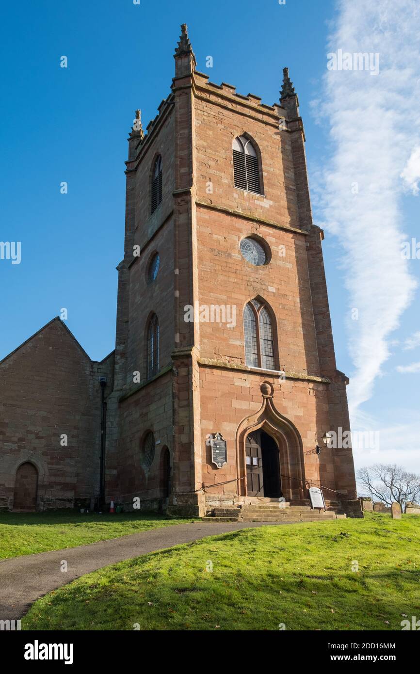 St Mary The Virgin church on top of a hill in Hanbury, Worcestershire, UK Stock Photo