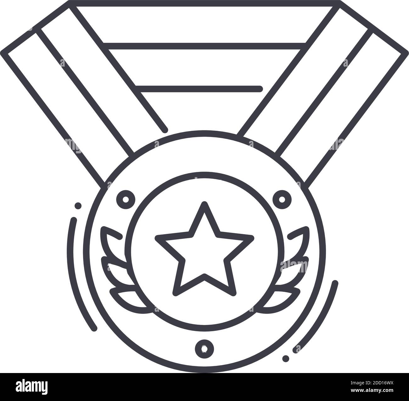 Medal award icon, linear isolated illustration, thin line vector, web ...