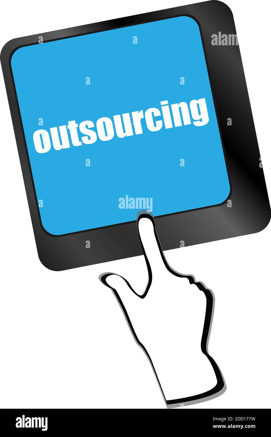 outsourcing button on computer keyboard key Stock Photo