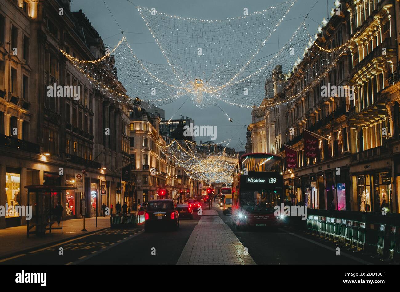 Christmas Lights in London Stock Photo Alamy
