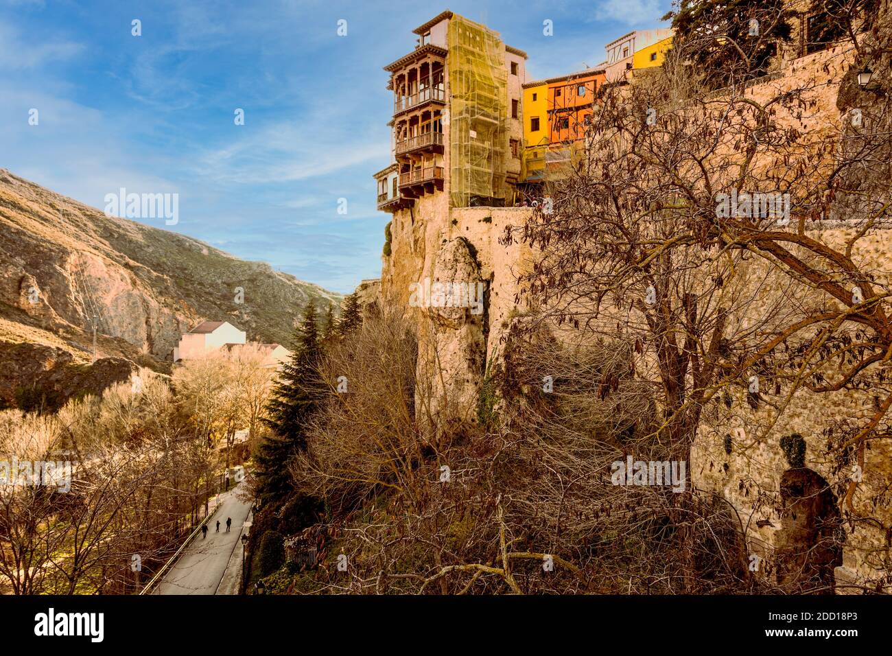 Hanging houses on the cliffs in the city of Cuenca. Spain Stock Photo
