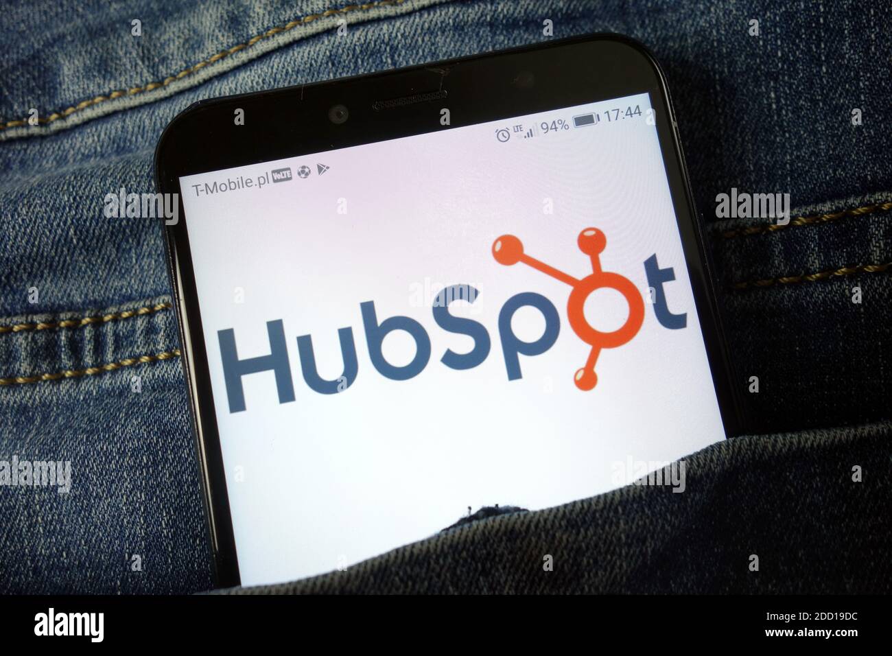 KONSKIE, POLAND - November 24, 2019: HubSpot Inc logo displayed on mobile phone Stock Photo