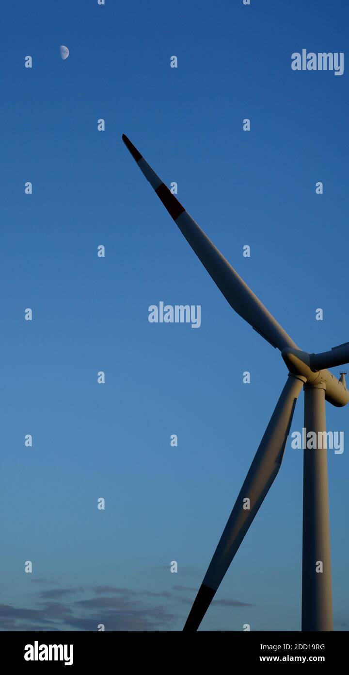 wind turbine with beautiful blue sky Stock Photo - Alamy