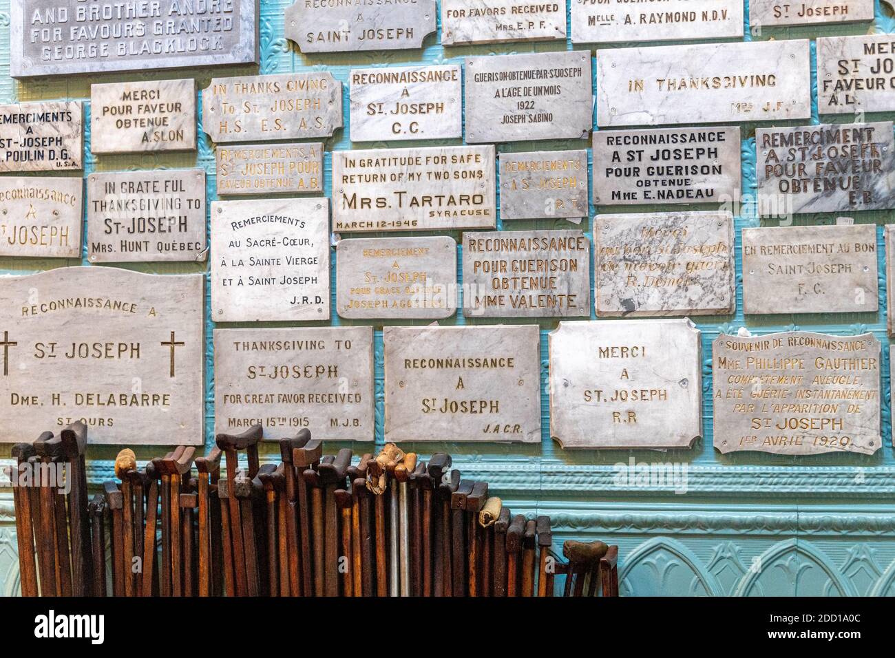 Brother Andre Chapel, thankfulness notes, Montreal, Canada Stock Photo