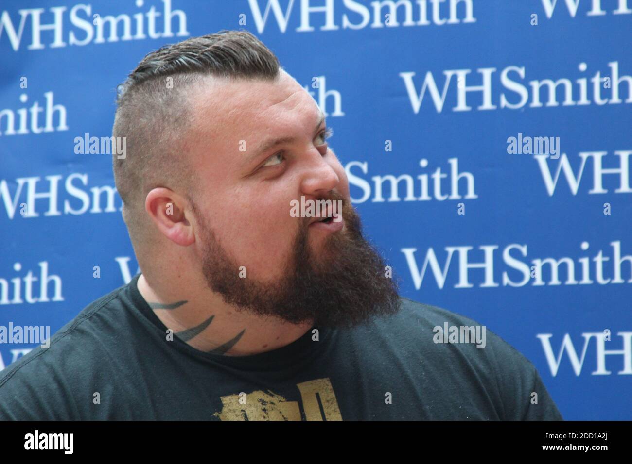 Eddie Hall the strongmen, WH Smith Chester. signing copes of his book