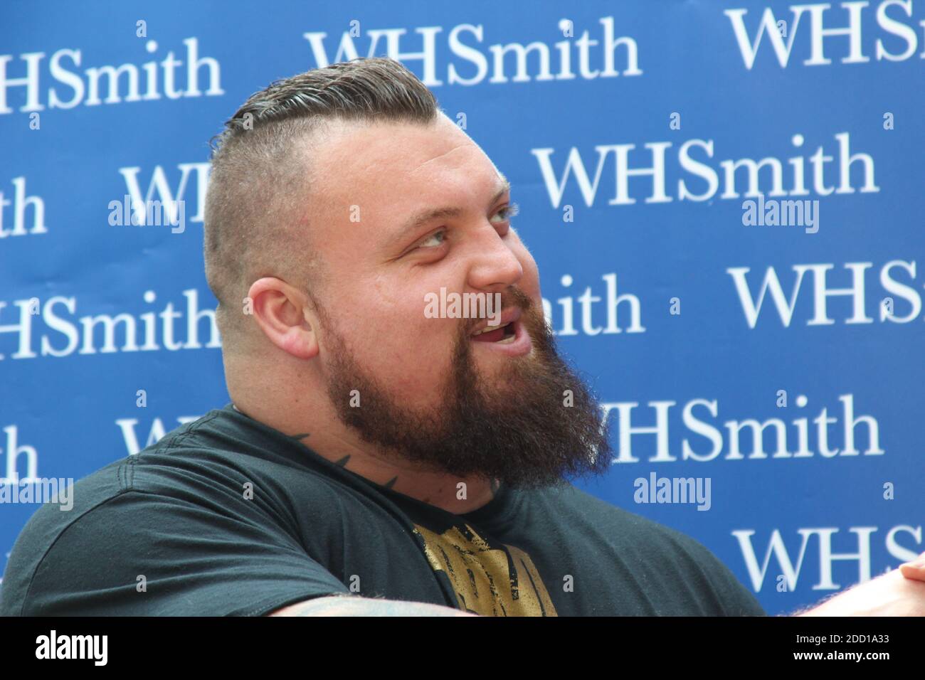 Eddie Hall the strongmen, WH Smith Chester. signing copes of his book