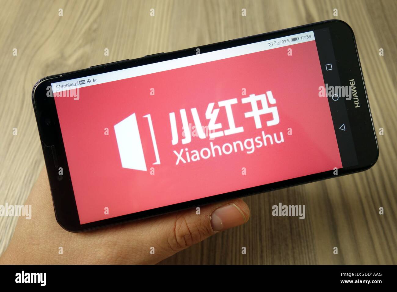 KONSKIE, POLAND - November 24, 2019: Xiaohongshu platform logo displayed on mobile phone Stock Photo