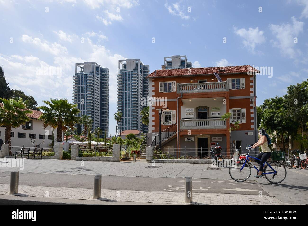 Israel. Tel Aviv. April 15, 2015. View of city streets and city life. One of the districts. A beautiful park for walking and tourist excursions Stock Photo