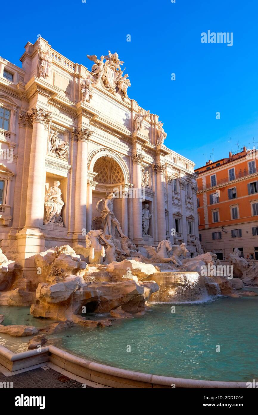The Iconic Baroque Fountain with no People - Fontana di Trevi in the ...