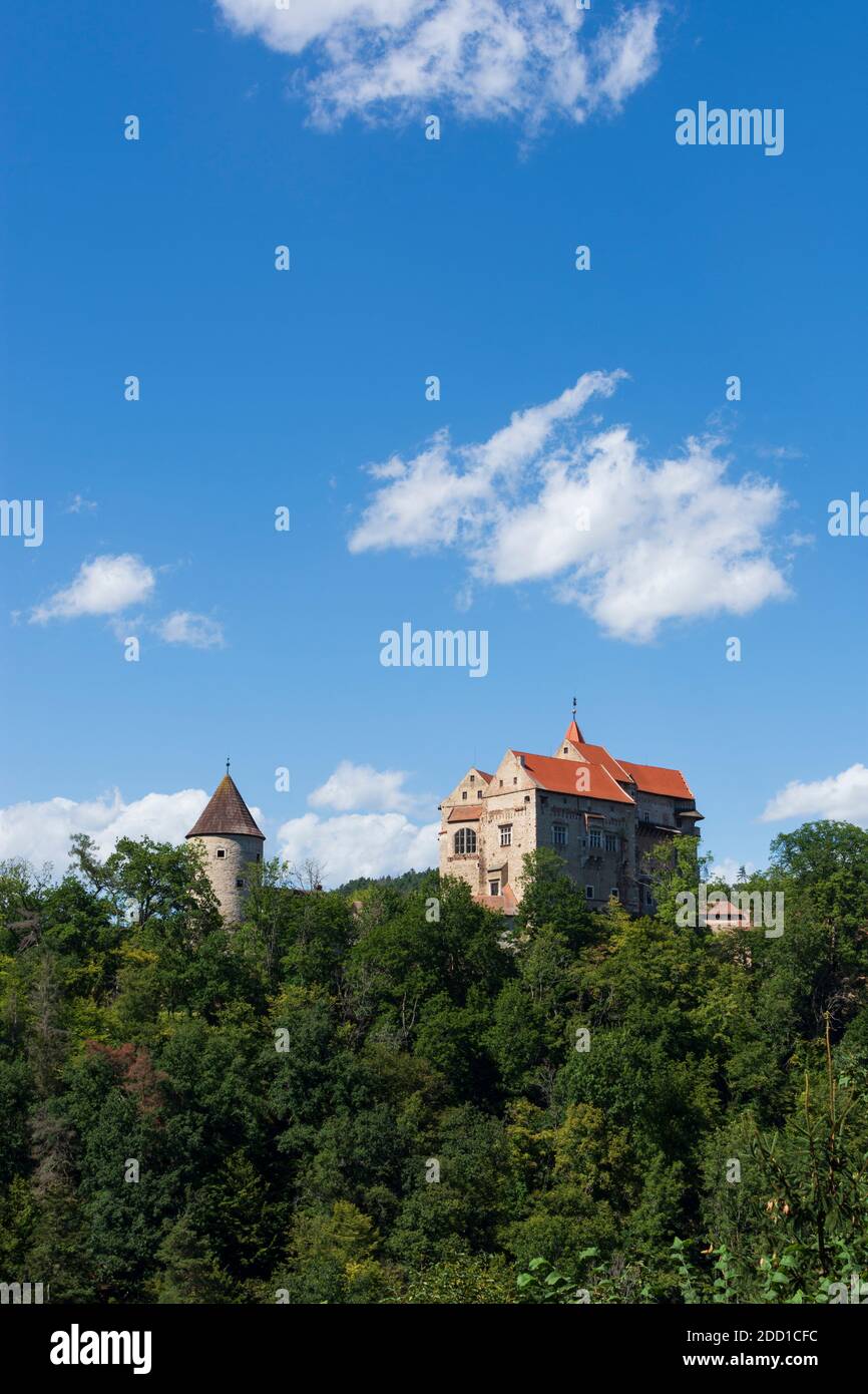 Nedvedice (Nedwieditz): Pernstejn Castle (Bernstein Castle) in , Jihomoravsky, South Moravia, Südmähren, Czech Stock Photo