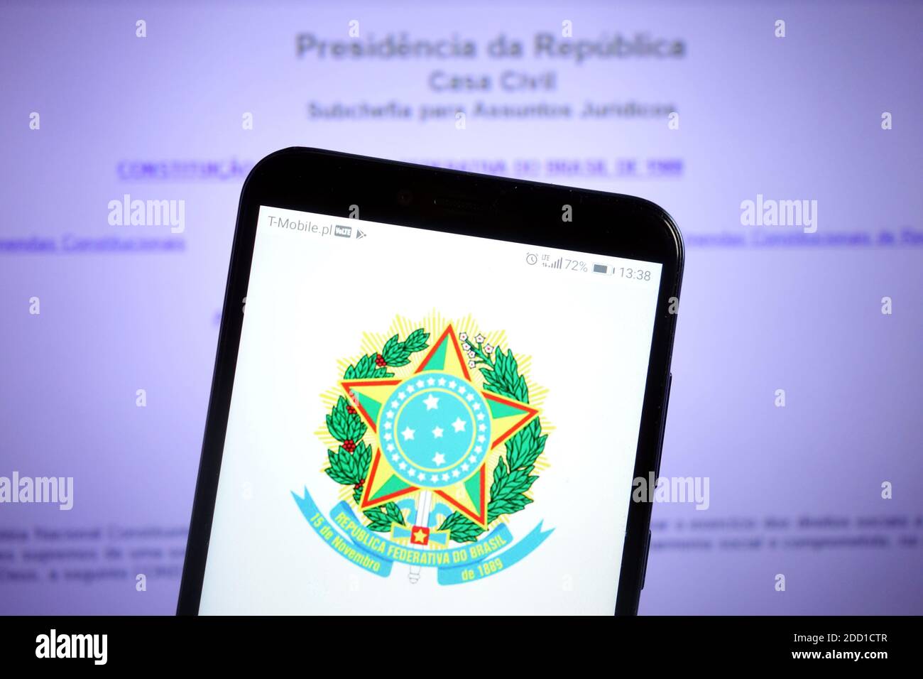 Konskie Poland December 07 2019 Federative Republic Of Brazil Logo Displayed On Mobile 1836