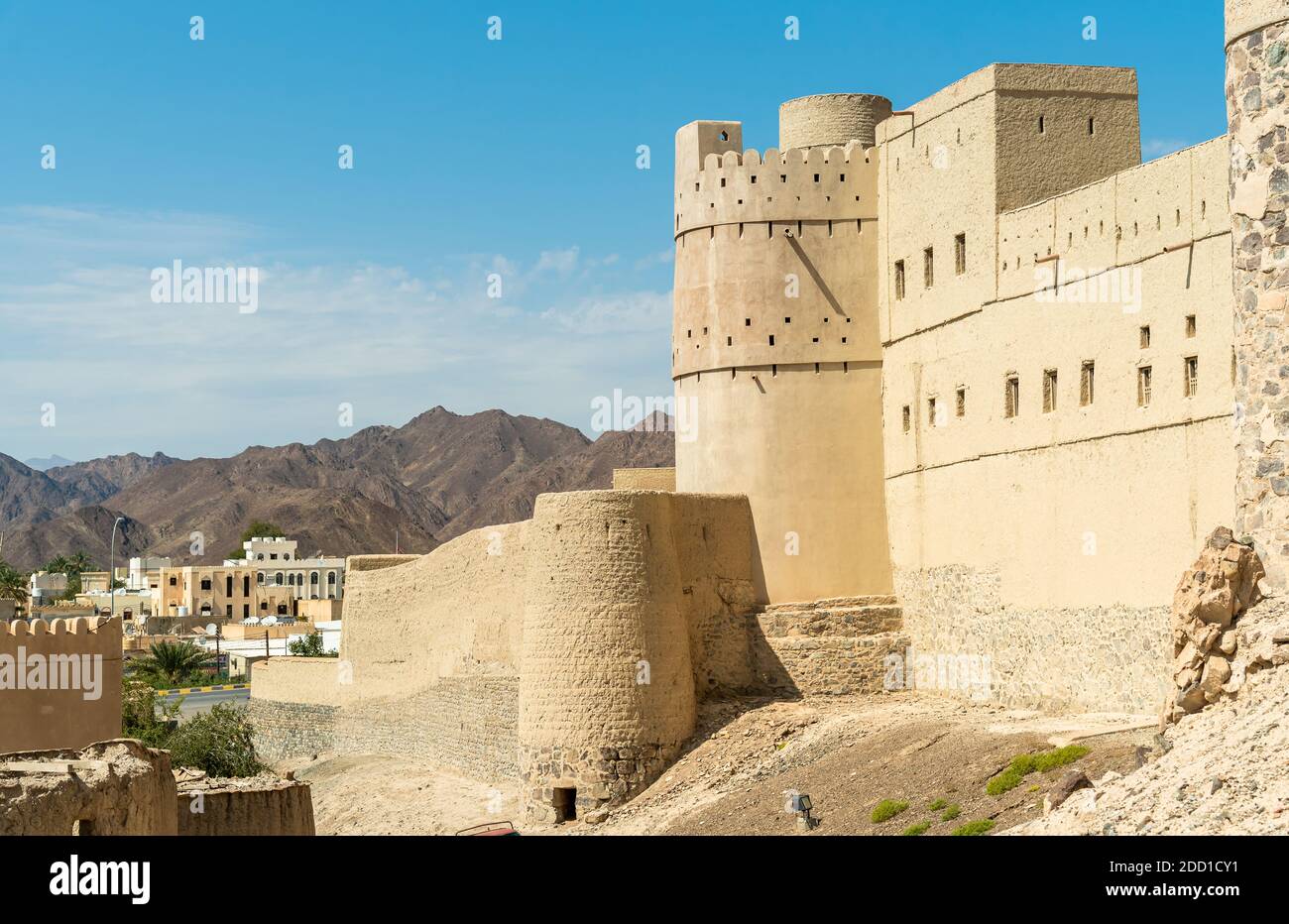 Bahla Fort at the foot of the Djebel Akhdar in Sultanate of Oman. Unesco World Heritage Site. Stock Photo