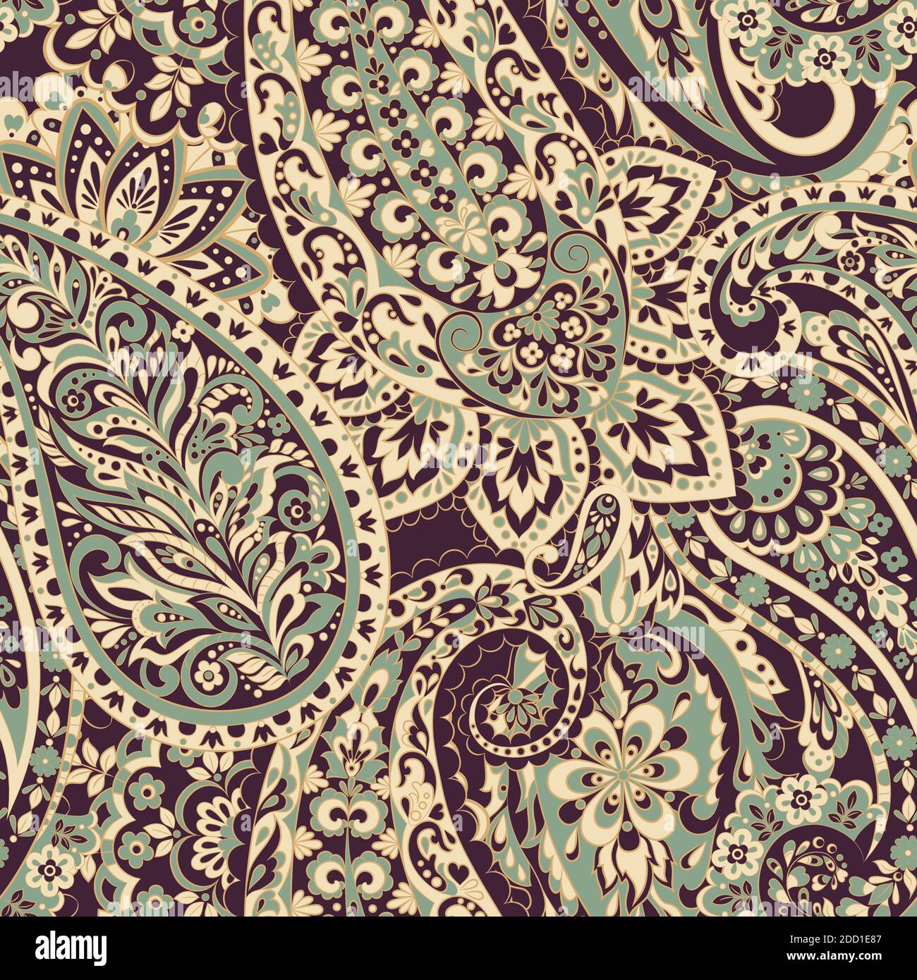 Seamless Paisley pattern in indian style. Floral vector illustration ...