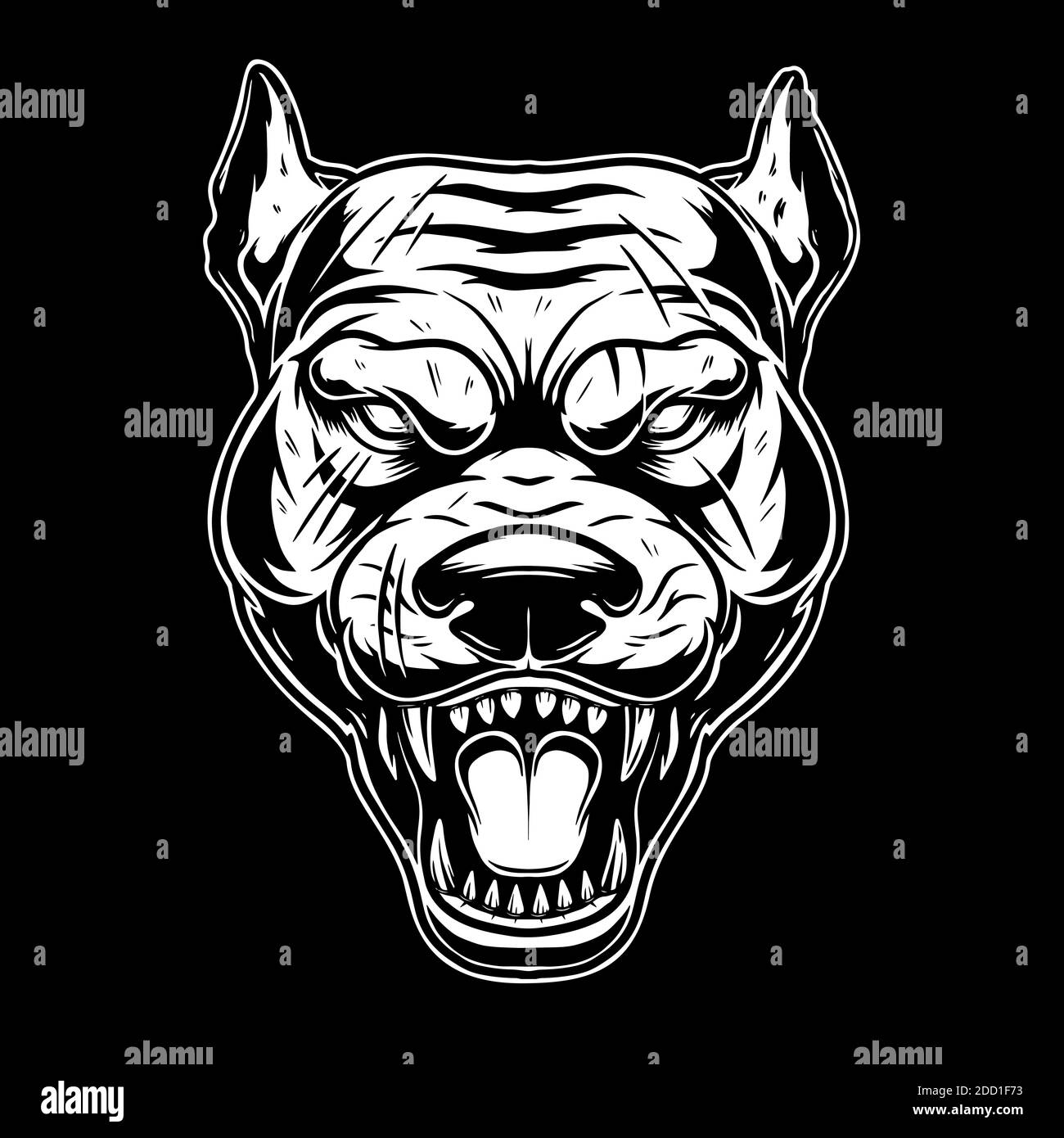 Illustration of head of angry pitbull in vintage monochrome style. Design  element for logo, emblem, sign, poster, card, banner. Vector illustration  Stock Vector Image & Art - Alamy