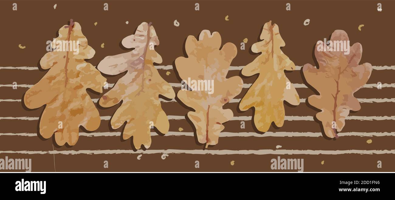 Horizontal poster with autumn leaves. Realistic vector illustration ...
